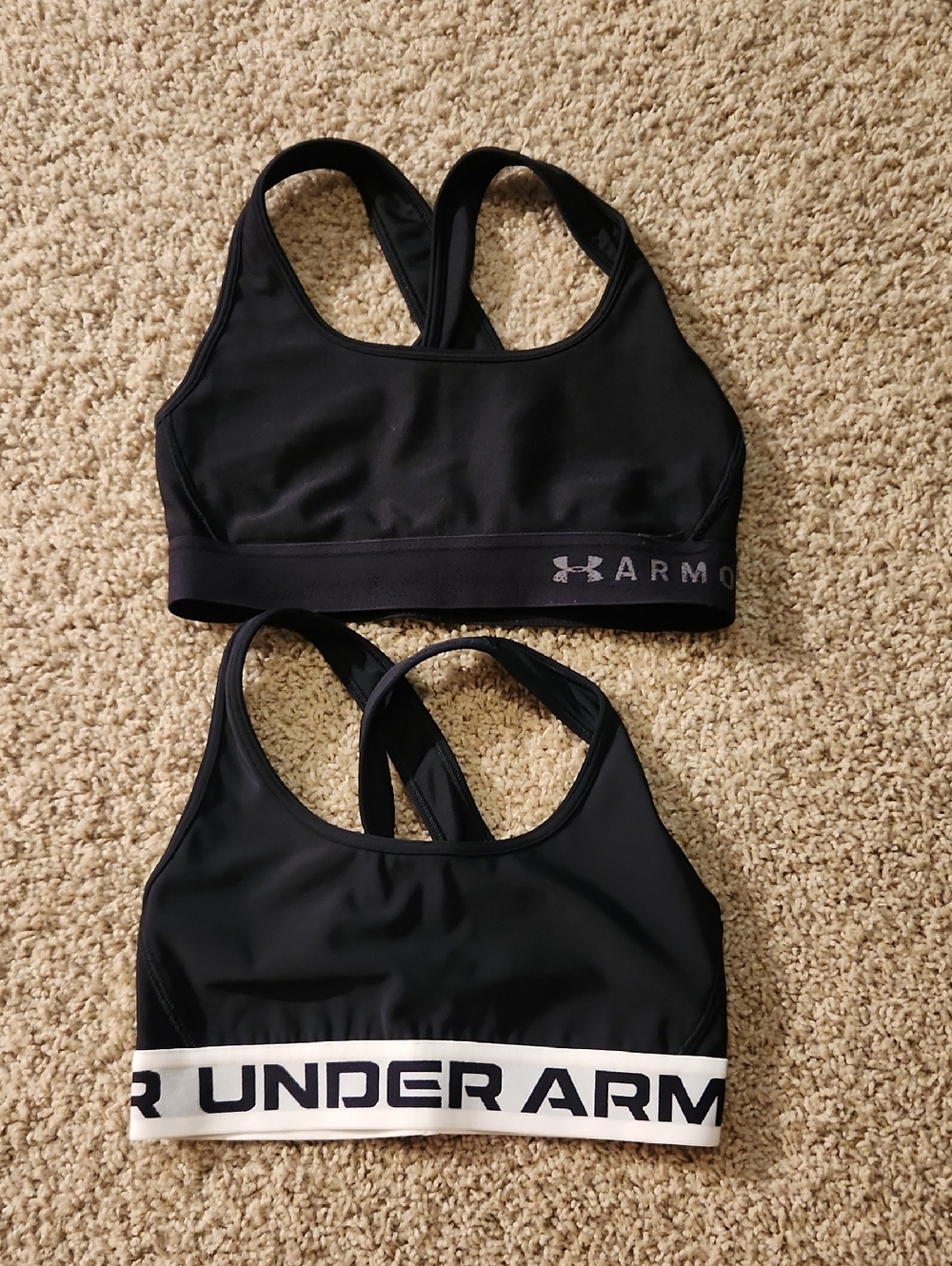 Under Armour Black Women's Racerback Sports Bra with Branded Band